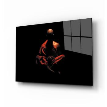 Meditating monk Art Design rectangular special Glass Picture!